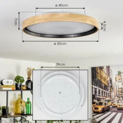 Luminaires Scandinaves-hofstein Melstad Plafonnier LED Écru, Blanc, 1 lumière, Télécommandes
