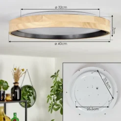 Luminaires Scandinaves-hofstein Melstad Plafonnier LED Écru, Noir, Blanc, 1 lumière