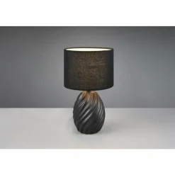 Lampes En Tissu-Luminaires Reality Melva Lampe à poser Noir, 1 lumière