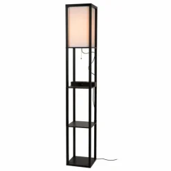 Lampes En Tissu-Luminaires Lucide MENNO Lampadaire Noir, 1 lumière