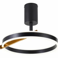 Lampes Industrielles-Luminaires Brilliant Merida Plafonnier LED Noir, 1 lumière, Télécommandes