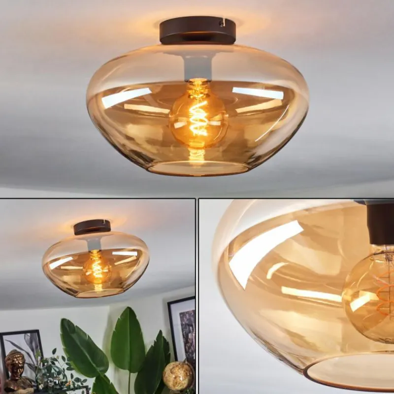 hofstein Mertola Plafonnier Ambre, 1 lumière