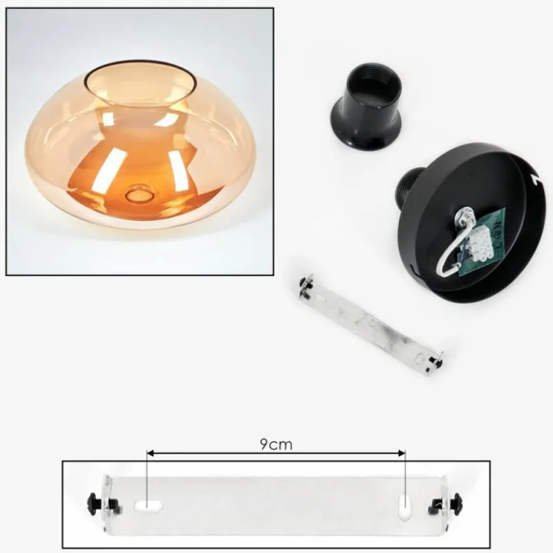 hofstein Mertola Plafonnier Ambre, 1 lumière