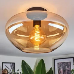 hofstein Mertola Plafonnier Ambre, 1 lumière