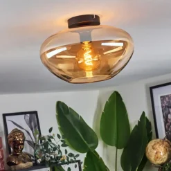 hofstein Mertola Plafonnier Ambre, 1 lumière