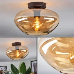 hofstein Mertola Plafonnier Ambre, 1 lumière