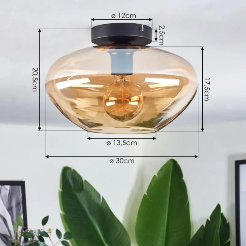 hofstein Mertola Plafonnier Ambre, 1 lumière