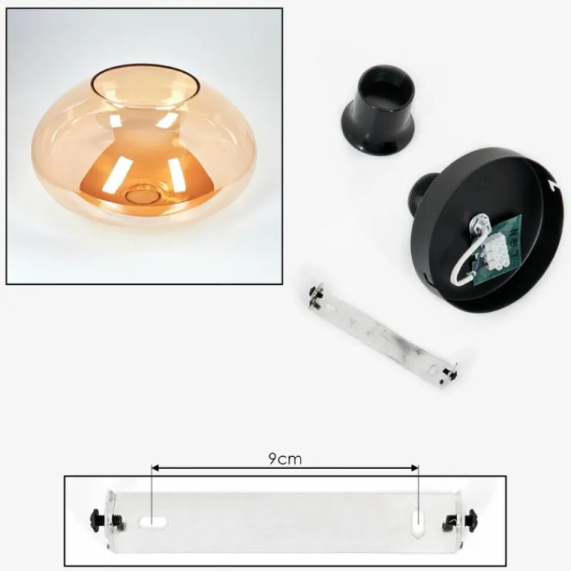 hofstein Mertola Plafonnier Ambre, 1 lumière