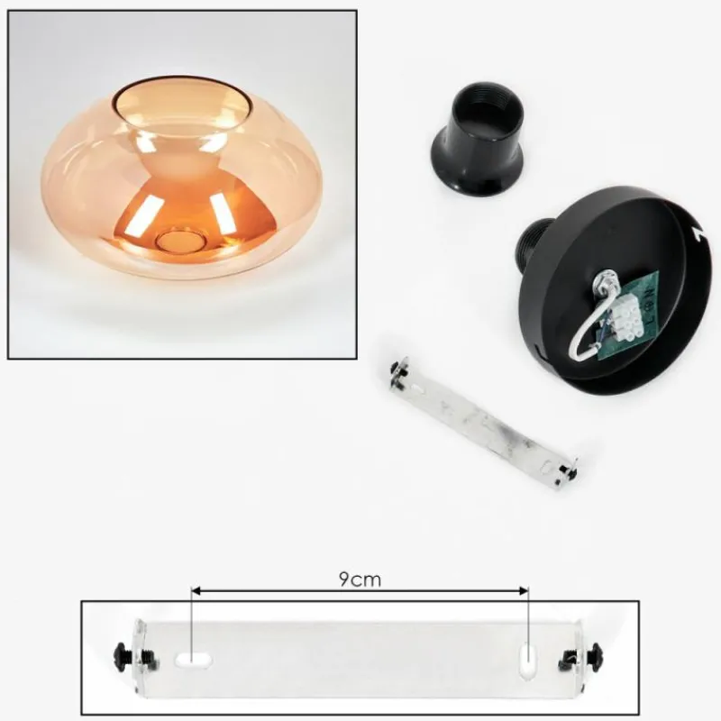 hofstein Mertola Plafonnier Ambre, 1 lumière