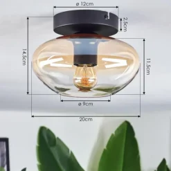 hofstein Mertola Plafonnier Ambre, Clair, 1 lumière