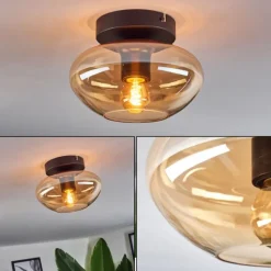 hofstein Mertola Plafonnier Ambre, 1 lumière