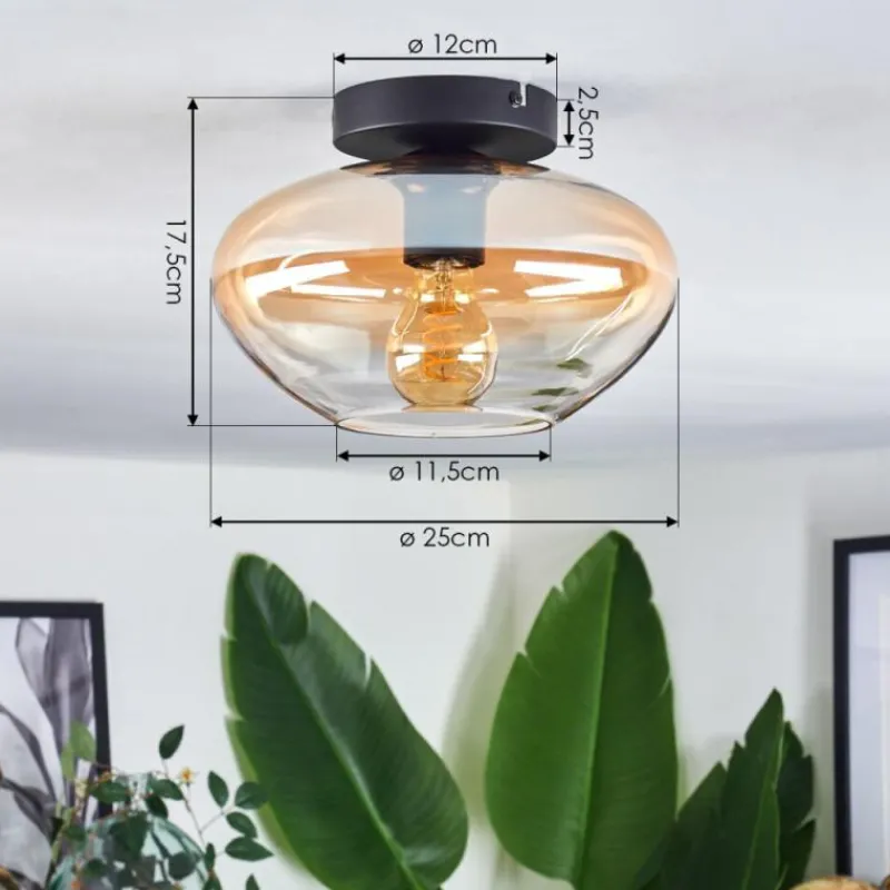 hofstein Mertola Plafonnier Ambre, Clair, 1 lumière