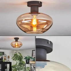 hofstein Mertola Plafonnier Ambre, 1 lumière
