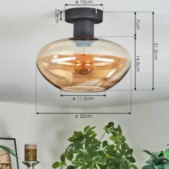 hofstein Mertola Plafonnier Ambre, 1 lumière