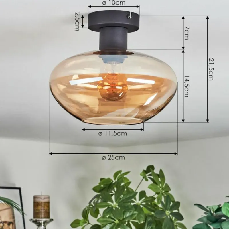 hofstein Mertola Plafonnier Ambre, 1 lumière