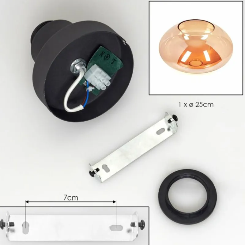 hofstein Mertola Plafonnier Ambre, 1 lumière