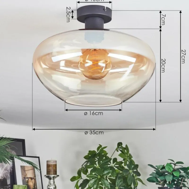 hofstein Mertola Plafonnier Ambre, Clair, 1 lumière