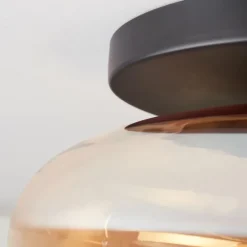 hofstein Mertola Plafonnier, Boule lumineuse Ambre, 1 lumière