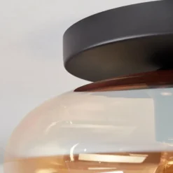 hofstein Mertola Plafonnier, Boule lumineuse Ambre, Clair, 1 lumière