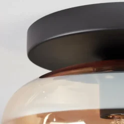 hofstein Mertola Plafonnier, Boule lumineuse Ambre, Clair, 1 lumière