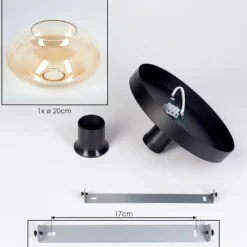 hofstein Mertola Plafonnier, Boule lumineuse Ambre, Clair, 1 lumière