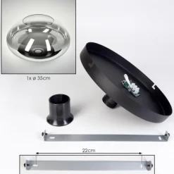 hofstein Mertola Plafonnier, Boule lumineuse Clair, Fumé, 1 lumière