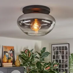 hofstein Mertola Plafonnier, Boule lumineuse Clair, Fumé, 1 lumière