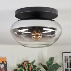 hofstein Mertola Plafonnier, Boule lumineuse Clair, Fumé, 1 lumière