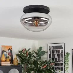 hofstein Mertola Plafonnier, Boule lumineuse Clair, Fumé, 1 lumière