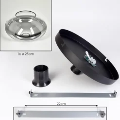 hofstein Mertola Plafonnier, Boule lumineuse Clair, Fumé, 1 lumière