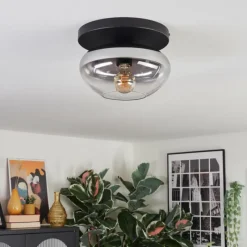 hofstein Mertola Plafonnier, Boule lumineuse Clair, Fumé, 1 lumière