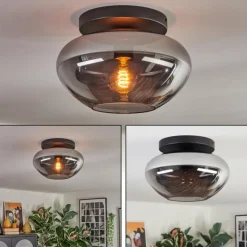 hofstein Mertola Plafonnier, Boule lumineuse Fumé, 1 lumière