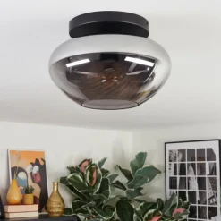 hofstein Mertola Plafonnier, Boule lumineuse Fumé, 1 lumière