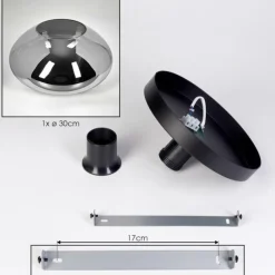 hofstein Mertola Plafonnier, Boule lumineuse Fumé, 1 lumière