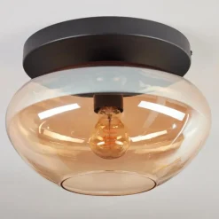 hofstein Mertola Plafonnier, Boule lumineuse Ambre, 1 lumière