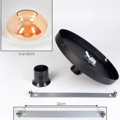 hofstein Mertola Plafonnier, Boule lumineuse Ambre, 1 lumière