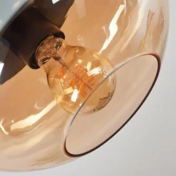 hofstein Mertola Plafonnier, Boule lumineuse Ambre, 1 lumière