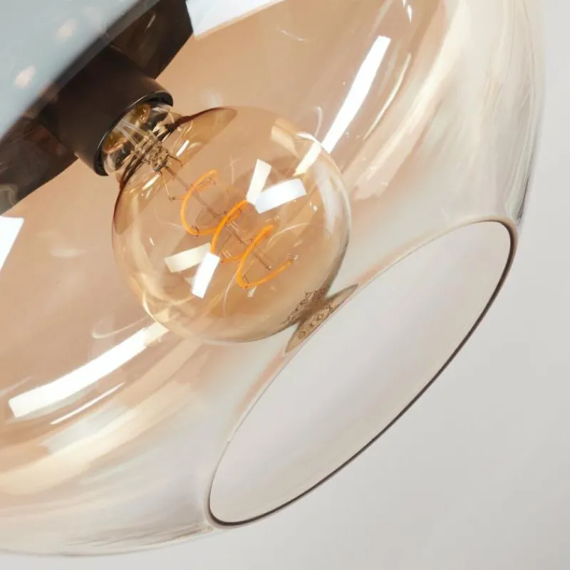 hofstein Mertola Plafonnier, Boule lumineuse Ambre, Clair, 1 lumière