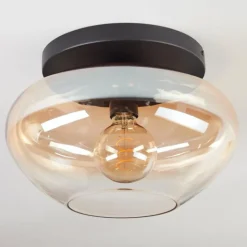 hofstein Mertola Plafonnier, Boule lumineuse Ambre, Clair, 1 lumière