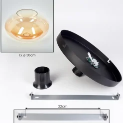 hofstein Mertola Plafonnier, Boule lumineuse Ambre, Clair, 1 lumière