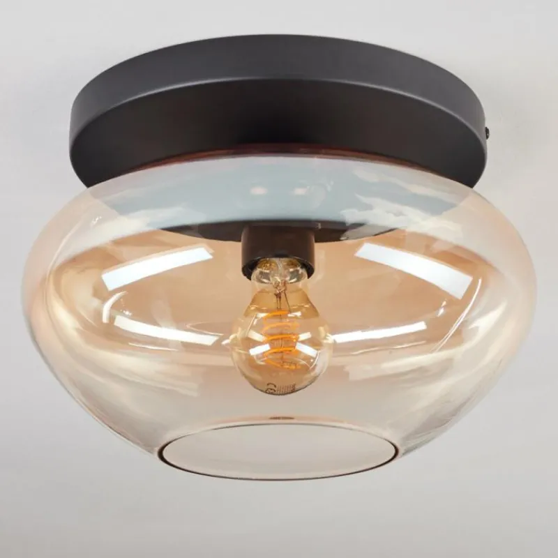 hofstein Mertola Plafonnier, Boule lumineuse Ambre, Clair, 1 lumière