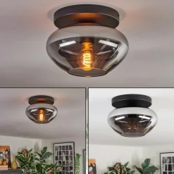 hofstein Mertola Plafonnier, Boule lumineuse Fumé, 1 lumière