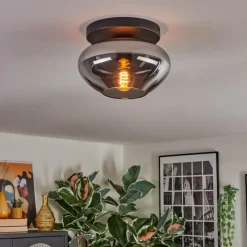 hofstein Mertola Plafonnier, Boule lumineuse Fumé, 1 lumière
