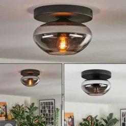 hofstein Mertola Plafonnier, Boule lumineuse Fumé, 1 lumière