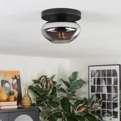 hofstein Mertola Plafonnier, Boule lumineuse Fumé, 1 lumière