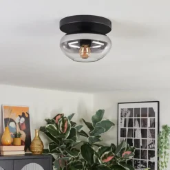 Suspension Verre Fumé-hofstein Mertola Plafonnier, Boule lumineuse Clair, Fumé, 1 lumière