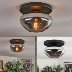 hofstein Mertola Plafonnier, Boule lumineuse Fumé, 1 lumière