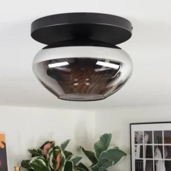 hofstein Mertola Plafonnier, Boule lumineuse Fumé, 1 lumière