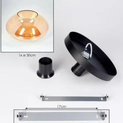 hofstein Mertola Plafonnier, Boule lumineuse Ambre, 1 lumière