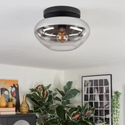 hofstein Mertola Plafonnier, Boule lumineuse Clair, Fumé, 1 lumière